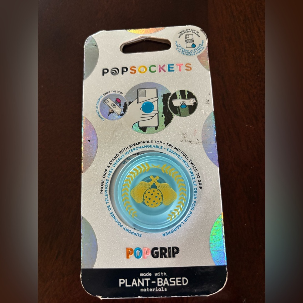 NEW PICKLEBALL PopSocket Blue and Gold Emblem Phone Accessory - Picture 2 of 4